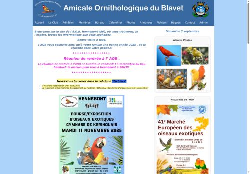 Aperçu du site Amicale Ornithologique du Blavet