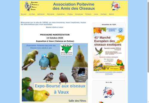 Aperçu du site Association Poitevine des Amis des Oiseaux