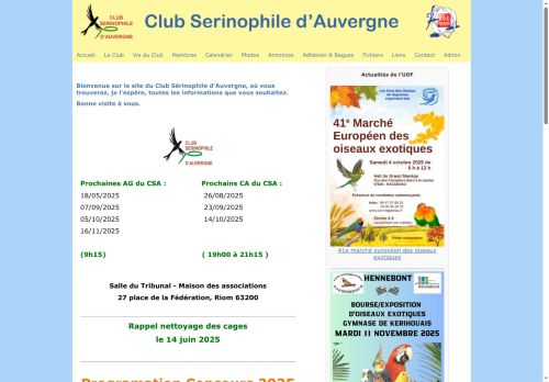 Aperçu du site Club Serinophile d'Auvergne